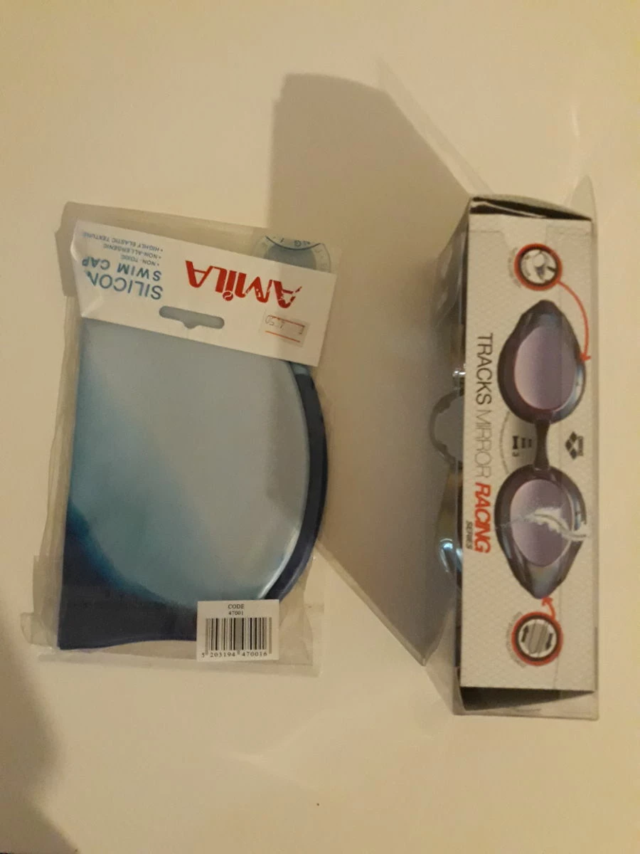 Γυαλάκια Arena Racing Series, Tracks Mirror και σκουφάκι κολύμβησης Amila, ΑΧΡΗΣΙΜΟΠΟΙΗΤΑ, ΤΟΥ ΚΟΥΤΙΟΥ! - Image 2